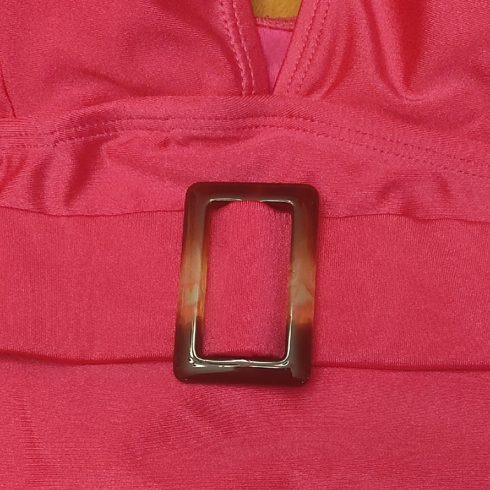 Pink Ruffled Swimsuit with Belt - Picture 5 of 6